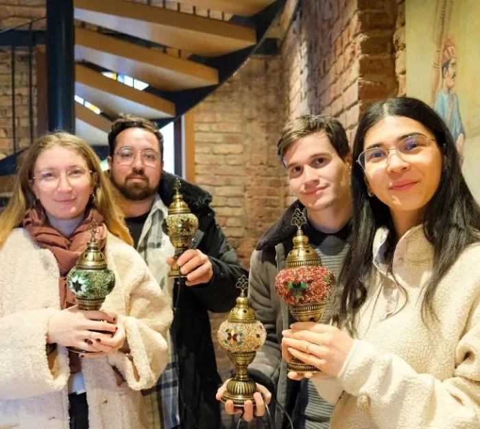 Mosaic Lamp Workshop in 400 Year Old Ottoman Inn